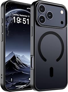 Compatible with iPhone 17 Pro Max Phone case Magnetic (Compatible with MagSafe) (Military Grade Anti Drop Protection) semi Transparent Matte Shockproof and Anti Fingerprint Phone case 2025