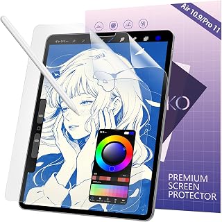 IPROKKO Paperlike Film for iPad Pro 11, 4th / 3rd / 2nd / 1st Generation (2022 / 2021 / 2020 / 2018), iPad Air 5th / 4th Generation (2022 / 2020), Protective Film, Paper-Like Feel, Anti-Bubbles