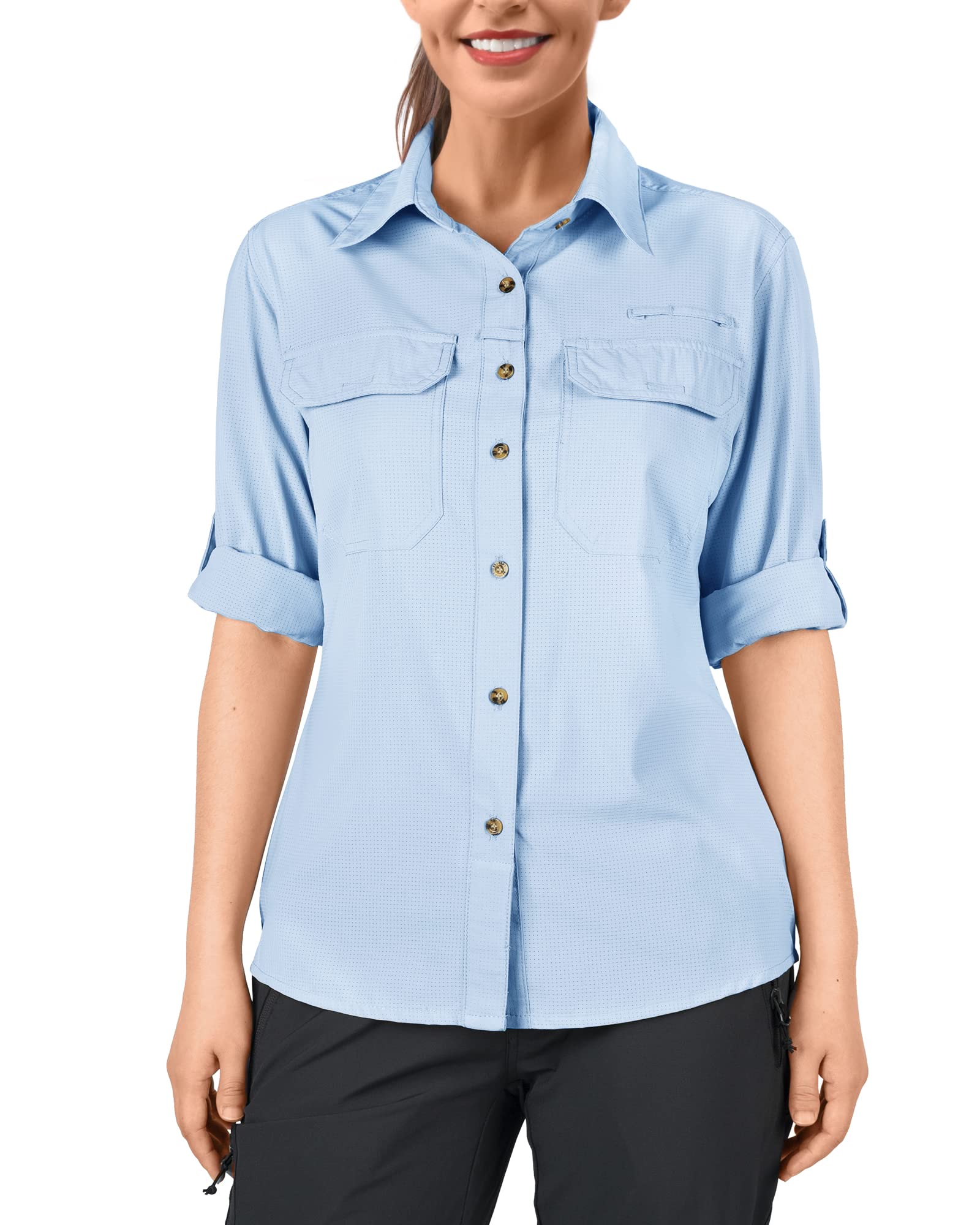 33,000ft Women's Shirt UPF 50+ UV Protection Outdoor Shirt Quick-Drying Casual S
