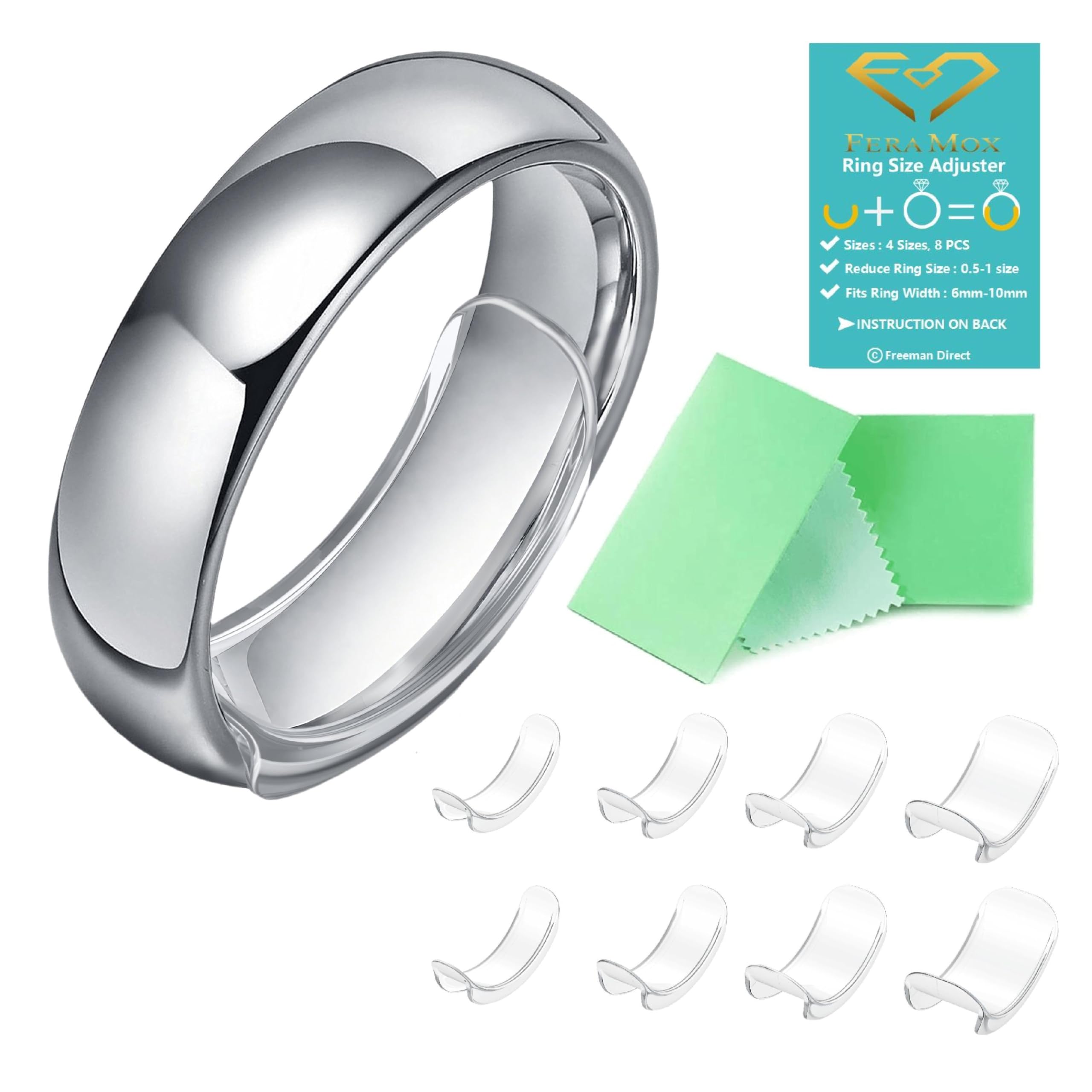 Ring Sizers for Loose Wide Rings - Invisible Clip-on Ring Size Adjusters | Fit W