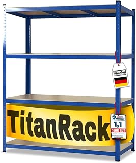 Floordirekt Heavy Duty Heavy Duty Storage Rack Basement Slotted Shelving Unit Load Capacity up to 1500kg (200 x 180 x 60 cm, Blue)