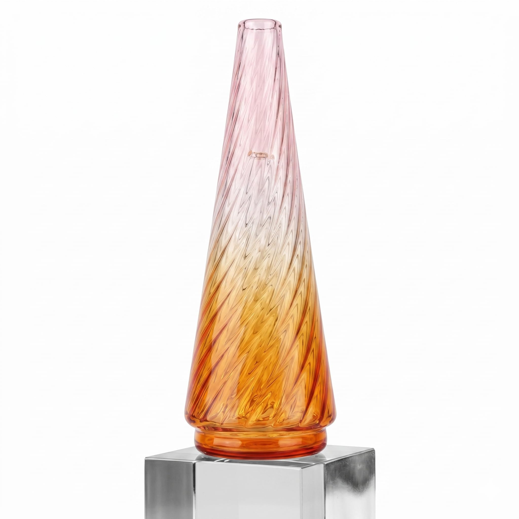 Thread Borosilicate Glass Cone Component - Precision Geometric Glass Art Supply 