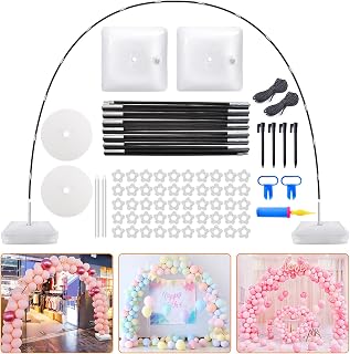Chamvis Balloon Arch Kit, 9FT Height & 10FT Width Adjustable Balloon Arch Stand Frame Garland Stand: Wedding Baby Shower Birthday Photo Backdrop