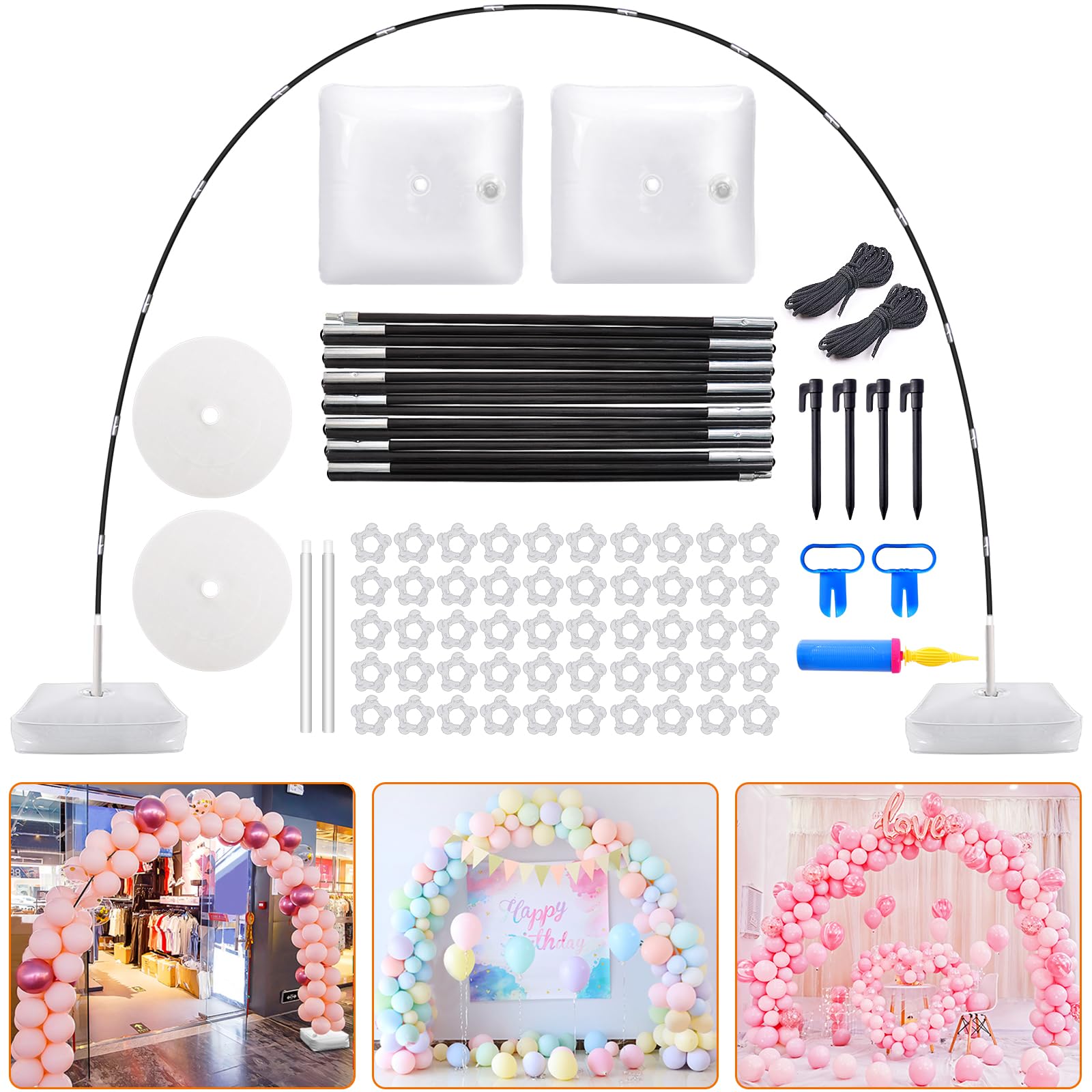 Chamvis Balloon Arch Kit, 9FT Height & 10FT Width Adjustable Balloon Arch Stand 
