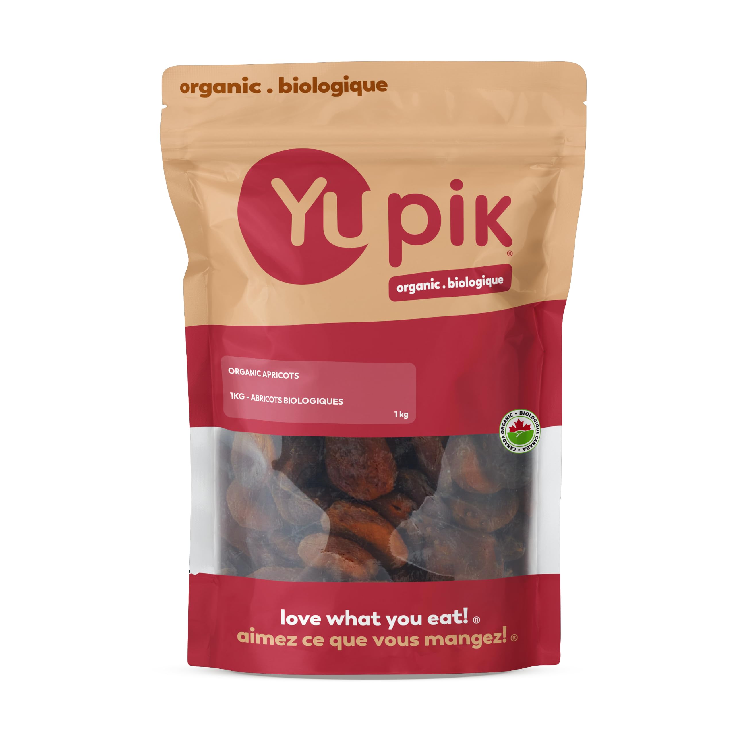 Yupik Organic Apricots, 1 kg, Non-GMO, Vegan, Gluten-Free, Dried Fruits, No Adde