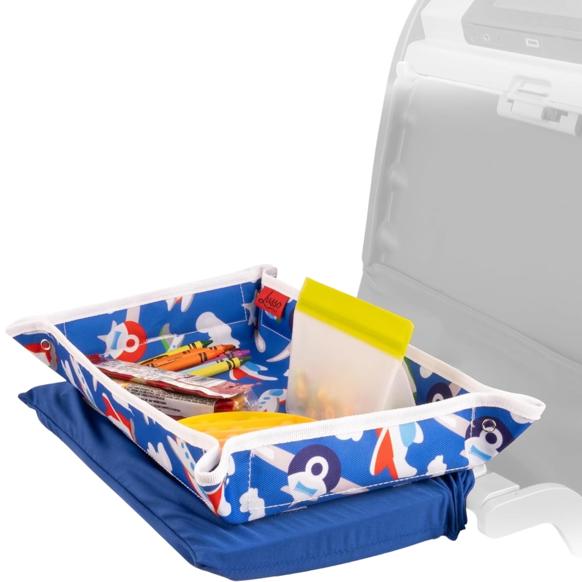 Lusso Gear Airplane Tray Table Cover - Organize Kids Travel Essentials - Snack &