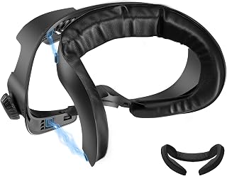 AMVR FC4M Magnetic Face Pad Only Compatible with Meta Quest 3 Accessories | Facial Interface with 2 Cushion - Soft PU＆Ice Silk(Curve Ventilation) Better for VR Halo/Fan Head Strap, Knob Adjustable FOV