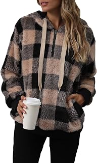 Yanekop Women's Sherpa Jacket with Zip Hood