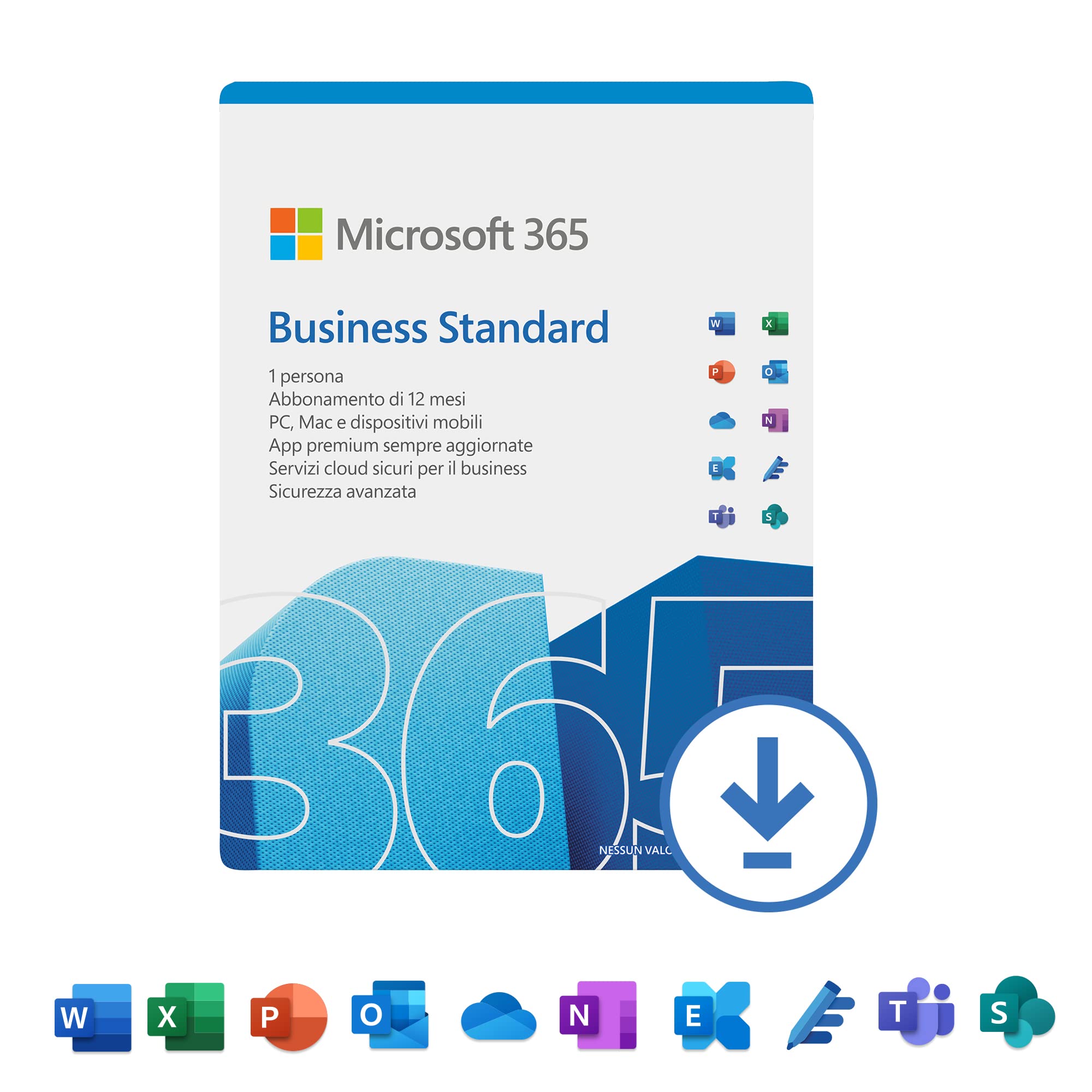 Microsoft 365 Business Standard - 1 utente - 5 PC/Mac +5 Tablet + 5 Telefoni cel