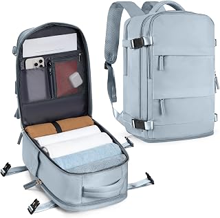 SZLX Backpack Travel Bag New Ryanair Cabin Size Bag 40x30x20 Backpack Wizz air, Large Travel Backpack Women Men Carry On Casual Daypack Fit 14 Inch Laptop with Shoes Compartment