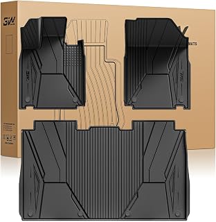 3W Floor Mats for Tesla Cybertruck 2023 2024, TPE All Weather Protection Waterproof Custom Fit Floor Liner for 1st, 2nd Row for Cybertruck, Black