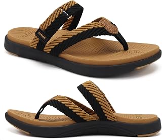 COFACE Orthopedic Flip Flops Women Comfortable Elegant Toe Sandals Lady Summer Beach Pool Flip Flop Lightweight Open Fabric Flip Flops Shovel Non-Slip Rubber Sole