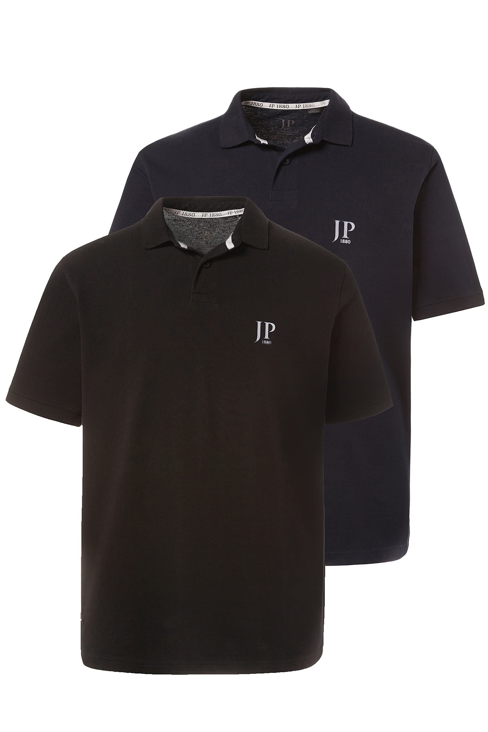 JP 1880 Men's Big & Tall 2-Pack Polo Shirts Black, Navy XXXXXX-Large 704317 10