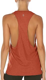icyzone Women's Long Backless Sports Tank Top Breathable Loose T-Shirt for Fitness Yoga Running