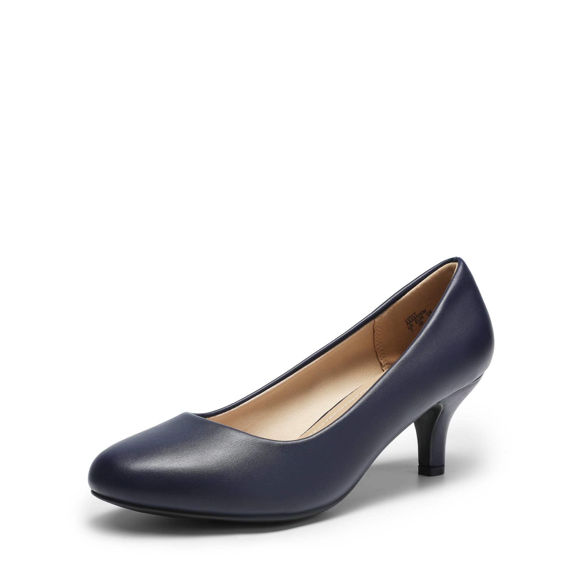 DREAM PAIRS LUVLY Women's Classic Heel Shoes PU Comfortable Pumps