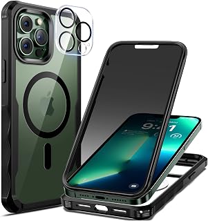 seacosmo for iPhone 13 Pro Max Case with Privacy Screen Protector Black