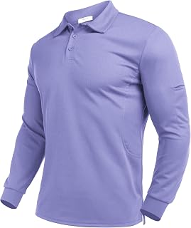 Deyeek Men's Long Sleeve Polo Shirts, Quick Dry Golf Polo for Men