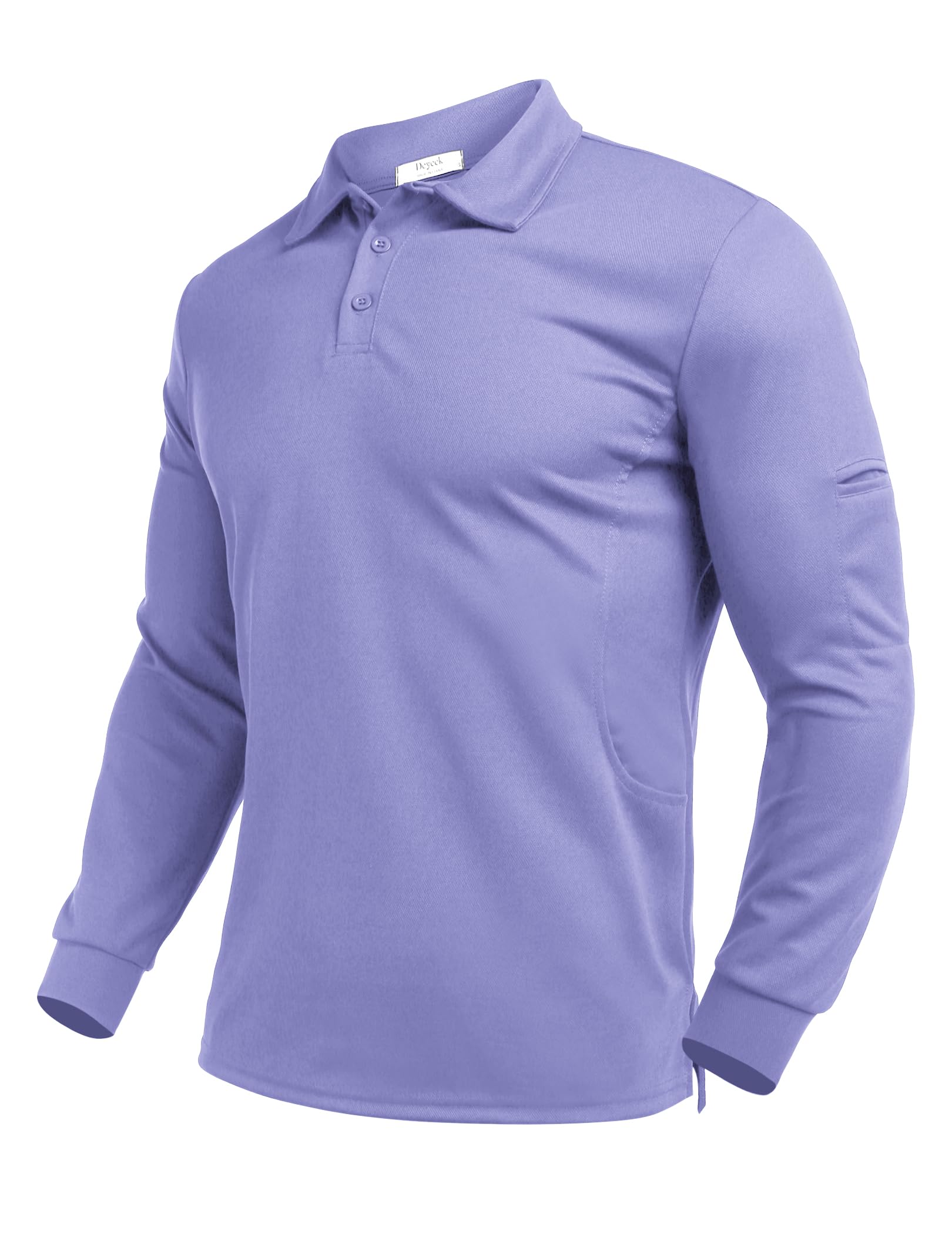 Deyeek Men's Long Sleeve Polo Shirts, Quick Dry Golf Polo for Men