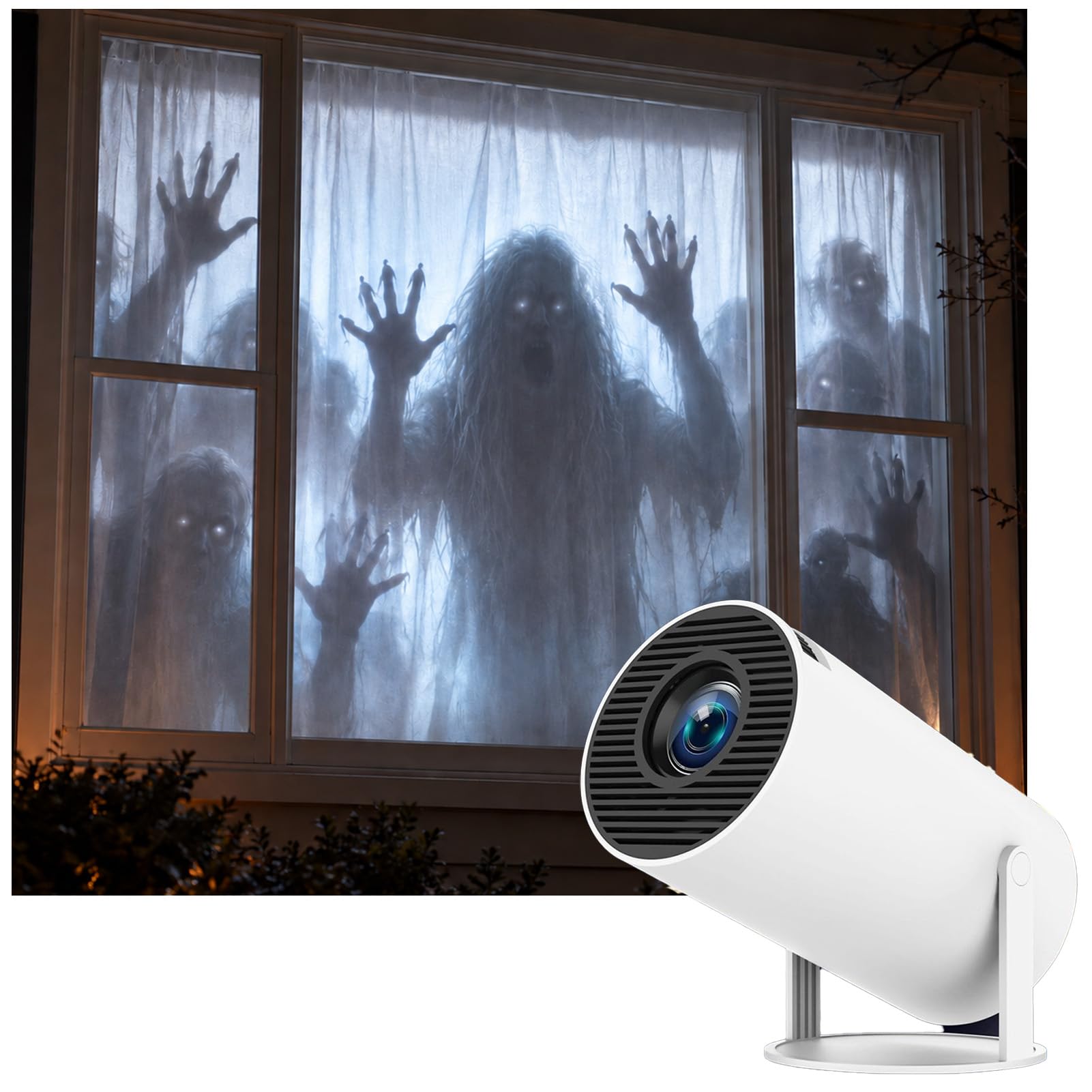 Halloween Window Projector, Scary Projector Create Halloween Scenes，White | for 