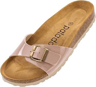 Palado® Malta Women's Sandals | Made in EU | Mules in Many Summer Colours | 1 Strap Sandals with Cork Footbed | Women's Slippers with Leather Outsole