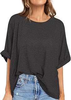 UEU Oversized T Shirts for Women Summer Casual Loose Short Sleeve Basic Workout Gym Tops