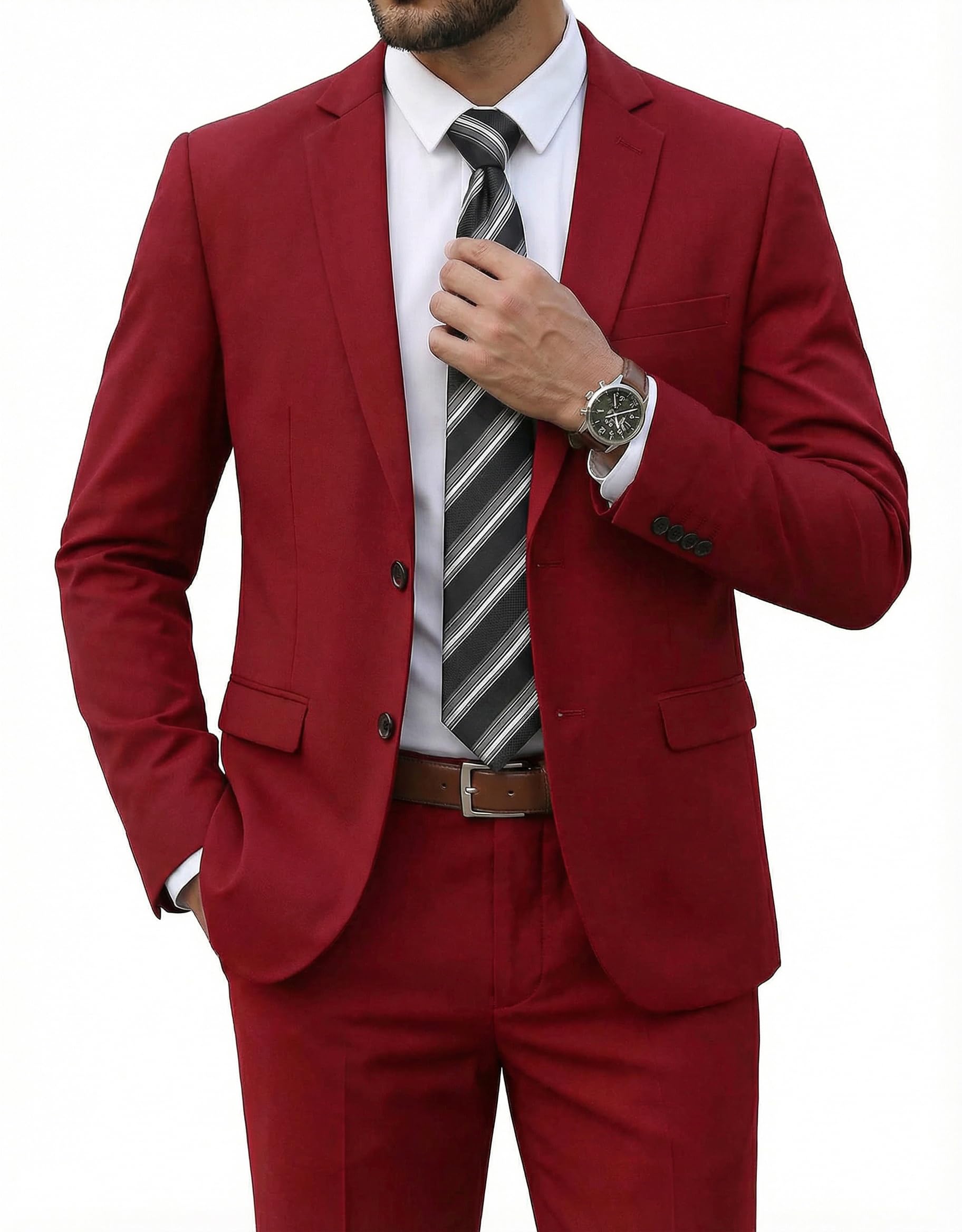 COOFANDY Mens 2 Piece Suit Classic Fit 2 Button Suit Tuxedo Blazer Jacket Weddin