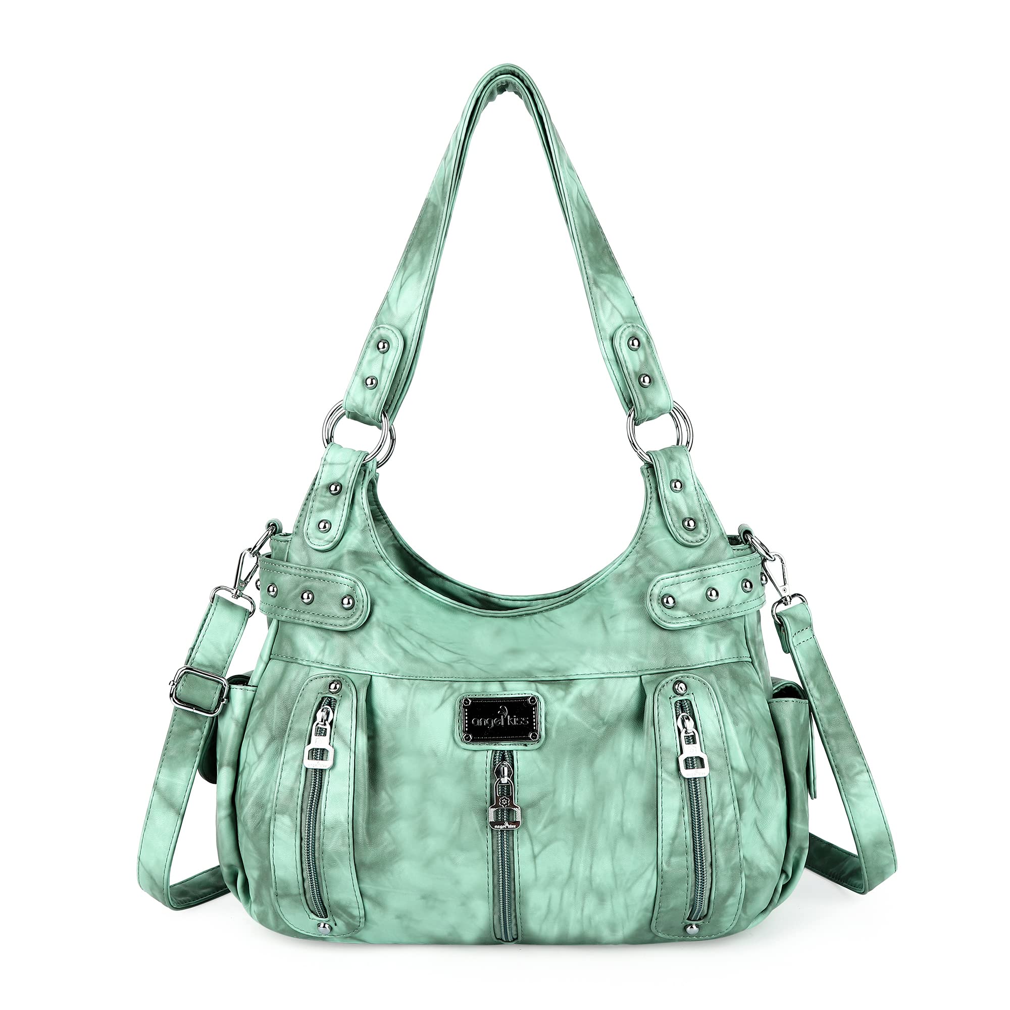 Angel Kiss Large Purses and Handbags for Women Washed Faux Leather Crossbody Hob