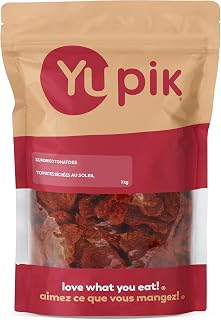 Yupik Sundried Tomatoes, Halves, 1 kg, Vegan, Kosher, Half Slices, Dehydrated Tomatoes, Salted, Chewy, Source of Fiber, Savory Ingredient, Ideal for Cooking