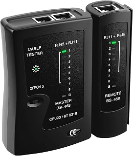 Mcbazel RJ45 Network Cable Tester for Ethernet RJ45 RJ11 RJ12 LAN, Portable Ethernet Tester with Smart LED Indicators, Shielded Cable Detector for Cat5/Cat6/Cat7 Cables