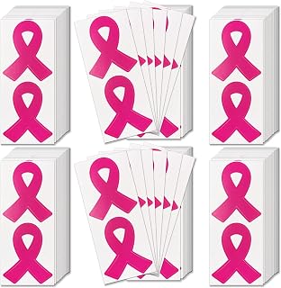 288pcs Die Cut Pink Ribbon Stickers Breast Cancer Awareness Stickers, Official Breast Cancer Helmet Decals