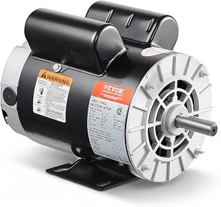VEVOR 5HP SPL Air Compressor Electric Motor 230V 17.6Amps 56 Frame 3450RPM | 5/8" Keyed Shaft, 1.88" Shaft Length, Single Phase, Copper Wire Motor, CW/CCW Rotation (Factory Setting is CCW)