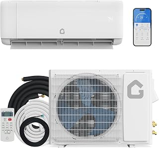 Garvee 12,000 BTU Mini Split Air Conditioner & Heater, 22 SEER2, 115V | Cools Up to 750 Sq.Ft, Inverter Ductless Unit, WiFi & Alexa Compatible, Quiet Operation, Pre‑Charged Condensers