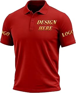 Custom Polo Shirts Design Your Own for Men,Print- Photo Logo