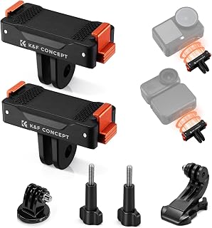 K&F CONCEPT 2 Pack Magnetic Quick Release Adapter Mount for DJI Osmo Action | Plastic Extension Base Bracket with 1/4" Adapter Mount Quick Release Buckle for DJI Osmo Action 5 Pro, Action 4/3 360 PP05
