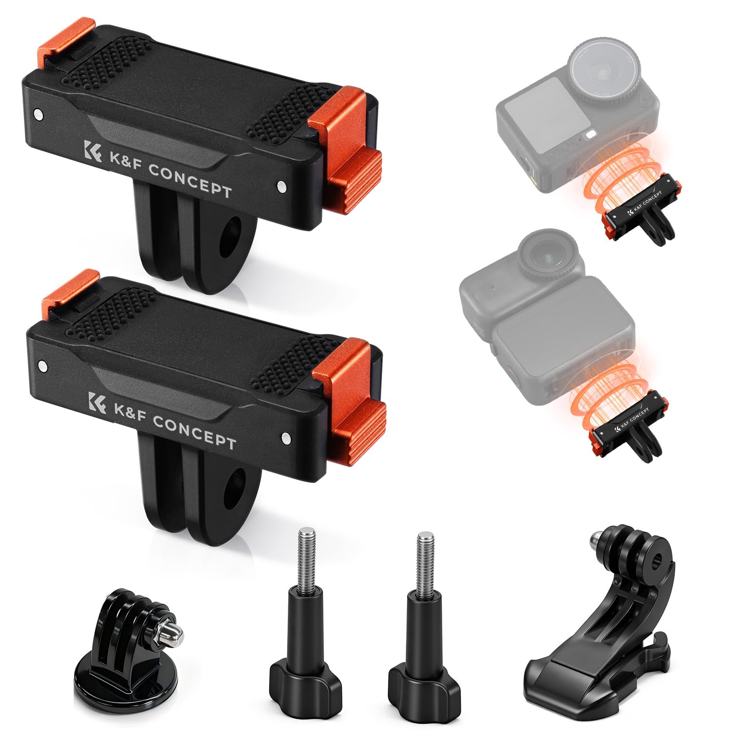 K&F CONCEPT 2 Pack Magnetic Quick Release Adapter Mount for DJI Osmo Action | Pl
