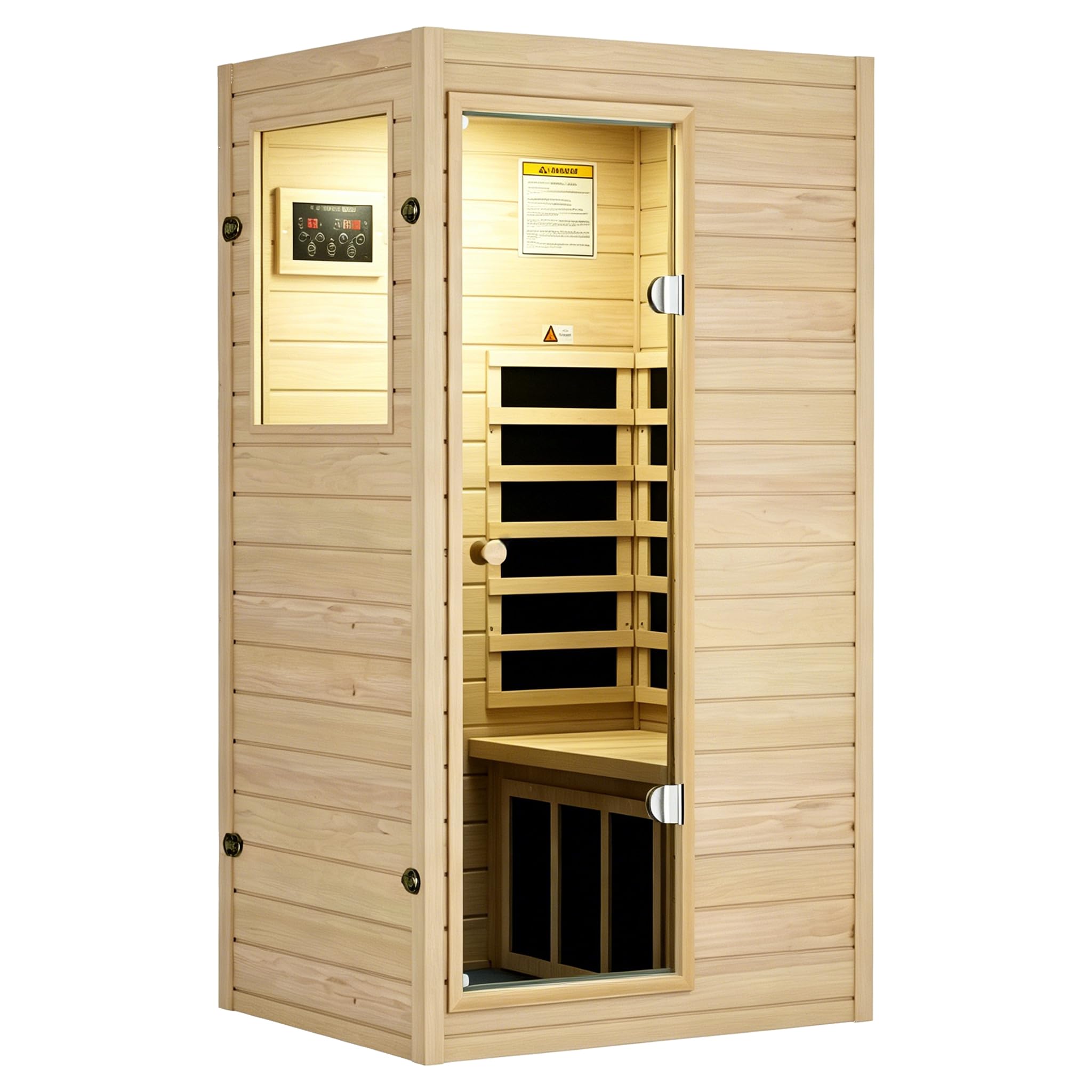 Kanlanth 1 Person Sauna, Low EMF Far Infrared Indoor Dry Sauna Room, 905W | Euro