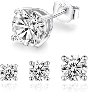 Moissanite Stud Earrings for Women 14k Gold Plated and 925 Sterling Silver Plated Earrings 1/2/3ct Moissanite Earrings Jewelry Gifts for Women Men