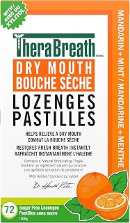 TheraBreath Dry Mouth Lozenges, Mandarin Mint, 72 Count | With added zinc, Supports natural saliva production, Fresh mint flavour