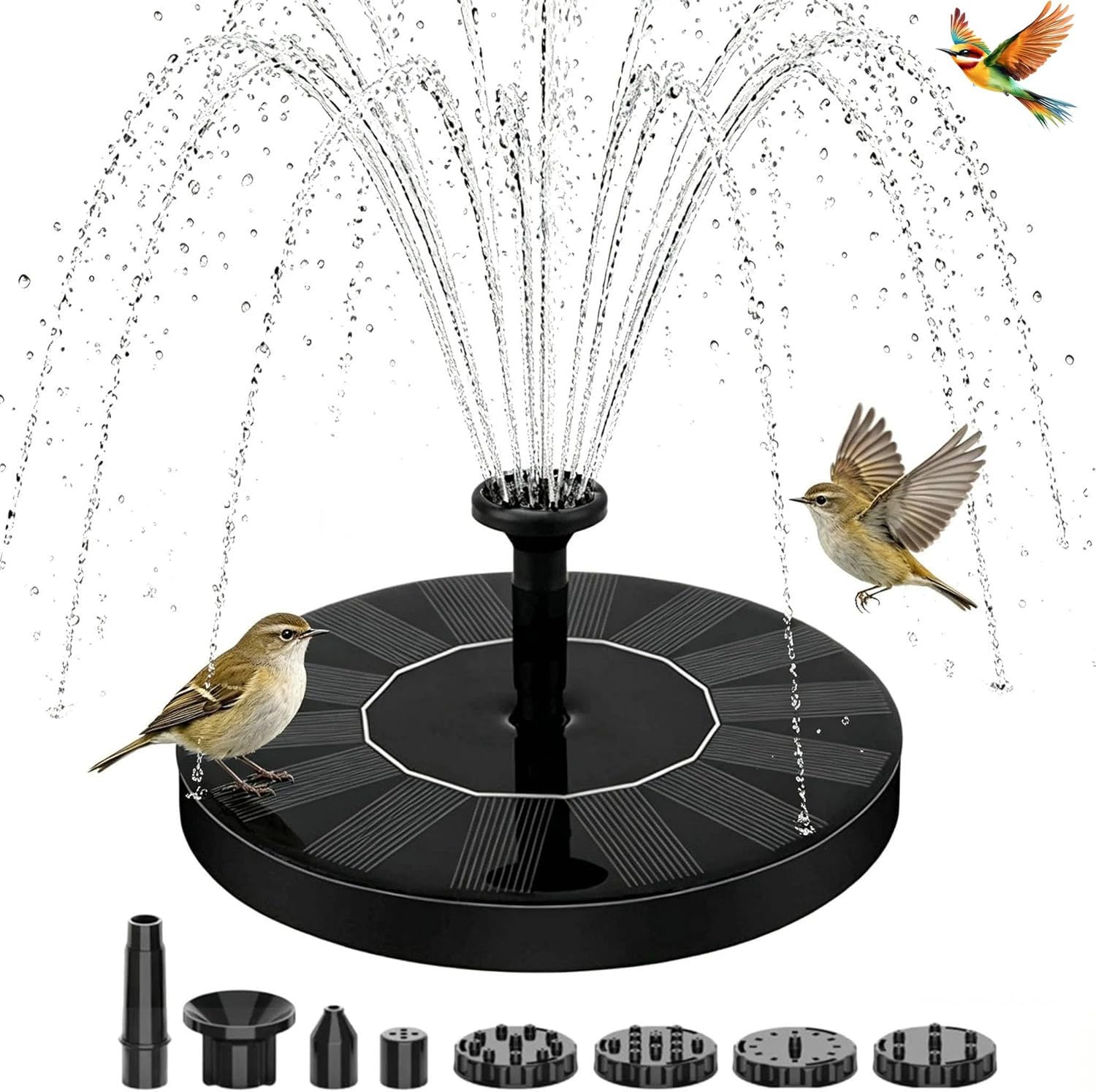 Solar Fountain for Bird Bath, Floating Water Fountain for Garden Pond