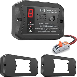 2-in-1 RV Accessories Gas Detector,Hardwired 12V DC with 3 Different Brackets for RVs,R502