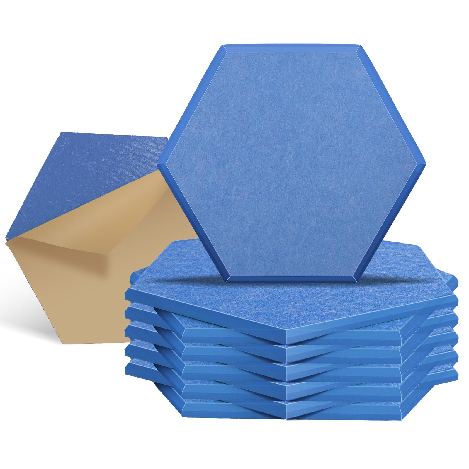 GUUSII HOME Sound Absorbing Panels for Walls, 30 x 25.5 x 1 cm, Hexagonal Adhesi
