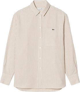 Lacoste Womens Oversized Linen Blend Shirt