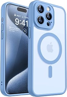 CANSHN Magnetic Case for iPhone 15 Pro, Light Blue
