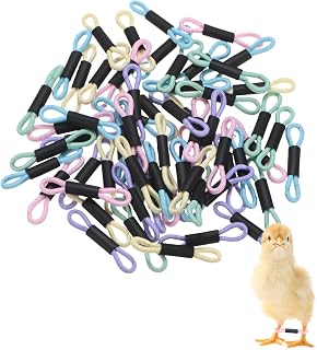 Generic Pack of 50 Adjustable Chick Leg Bands, 3.5 x 0.5 cm Polyester Leg Bands for Chicks, Ducks, Birds [5 Color Mix - A] Poultry Leg Bands