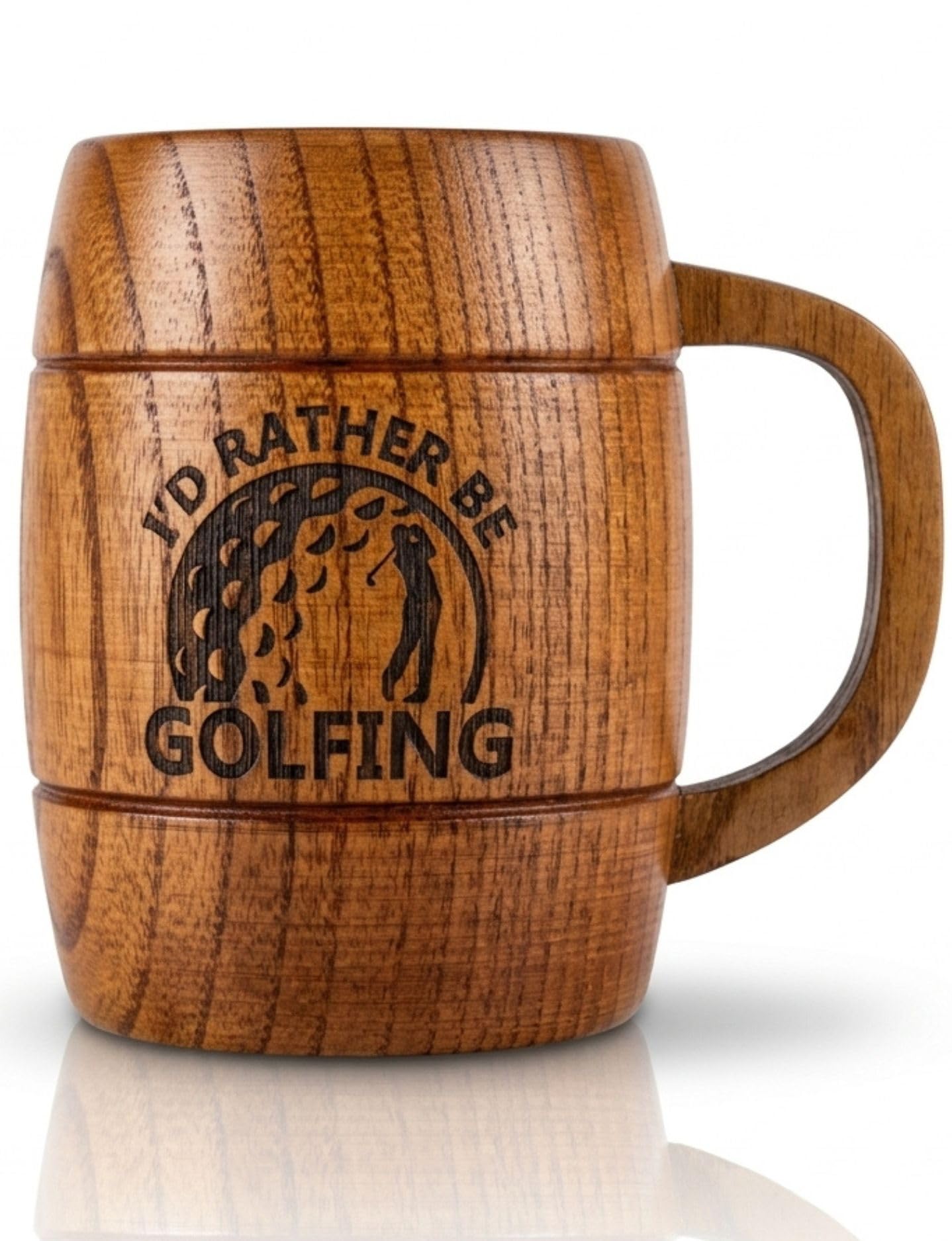 Onebttl Golf Gifts for Men, 18oz Wooden Beer Mug Stein Vintage Gift for Golf Lov