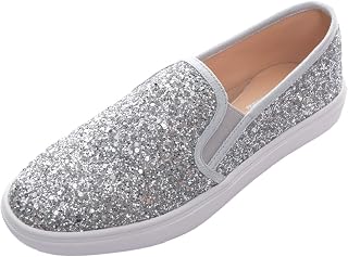Feversole Women's Fashion Glitter Slip On Casual Flat Loafers,Sneakers Slip-on Alla Moda per Mocassini Piatti Casual da Donna