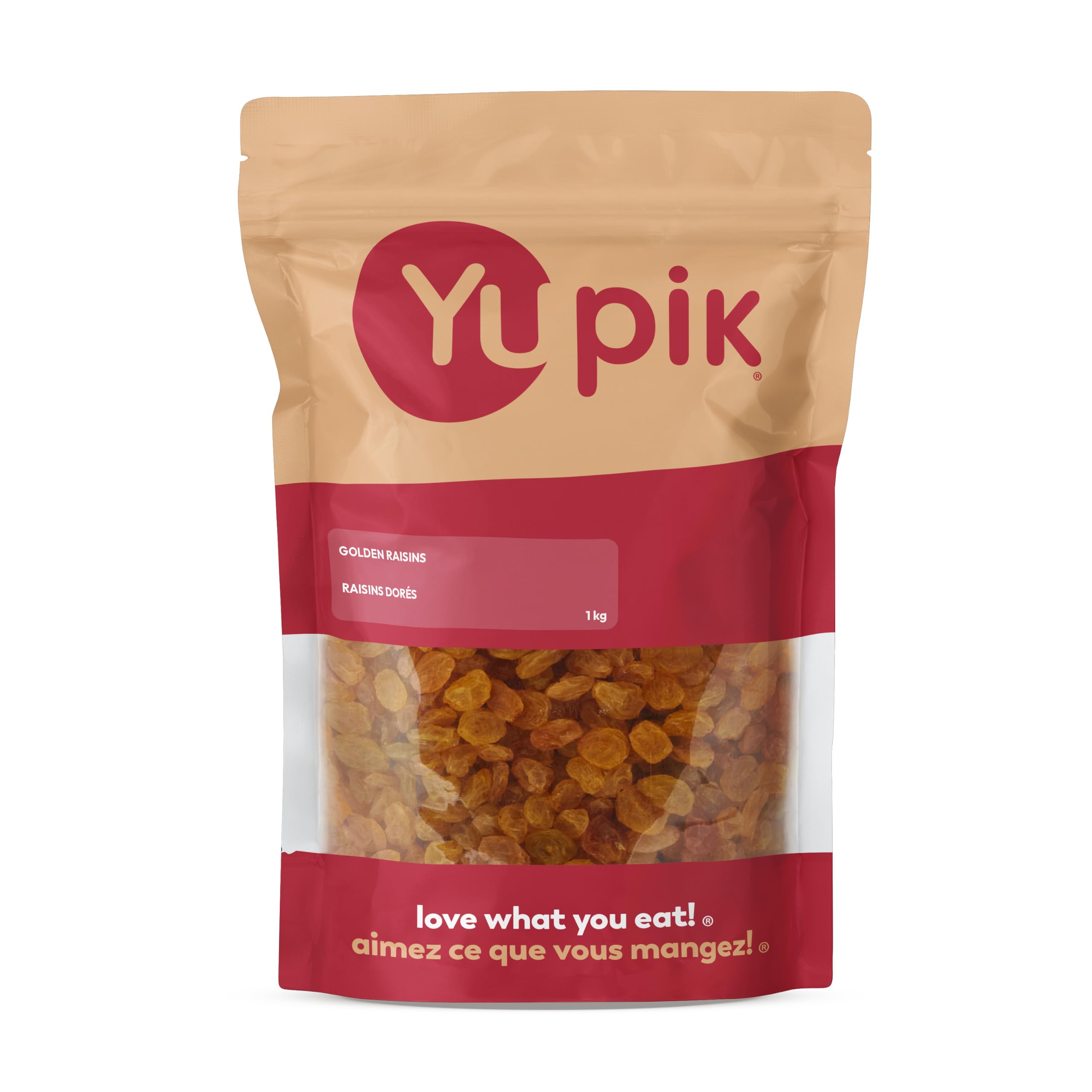 Yupik Golden Raisins, 1 kg, Kosher, GMO-Free, Whole Dried Fruits, Naturally Swee
