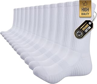 TANSTC Men's Hiking Crew Socks,Cushioned Outdoor Socks,6 Pairs