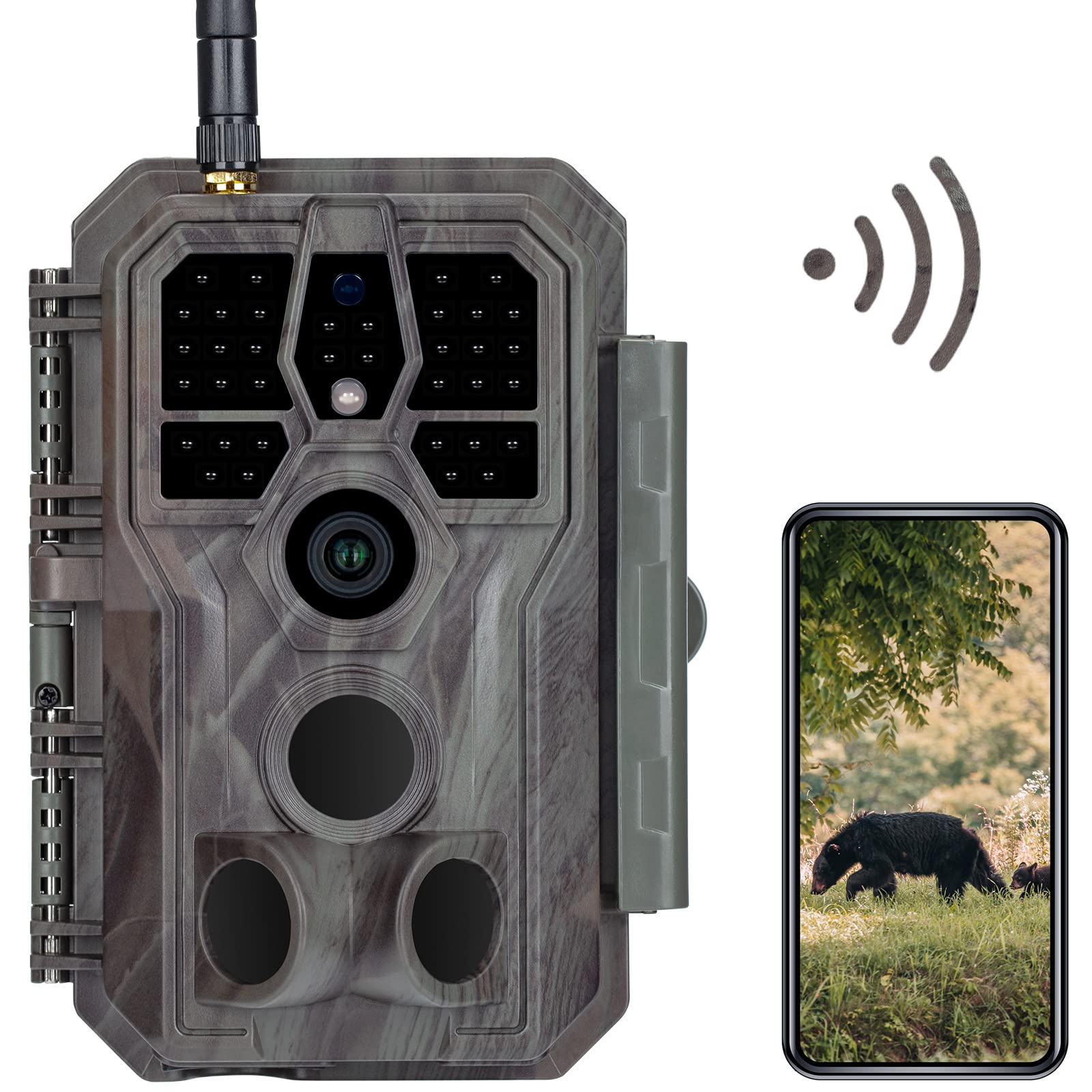 GardePro E8 WiFi Bluetooth Trail Camera, Stable WiFi with External Antenna | Tri
