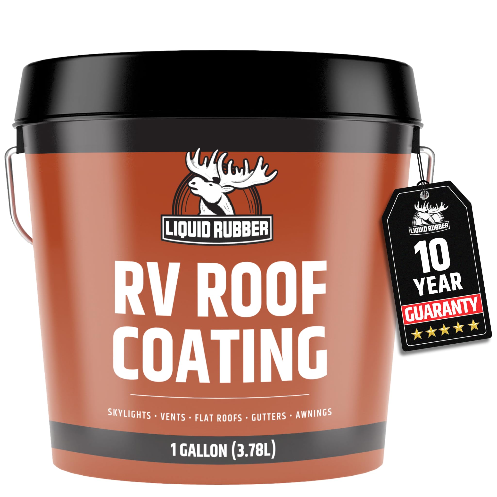 Liquid Rubber RV Roof Sealant - Camper &amp; Trailer Coating, White, 1 Gallon | 
